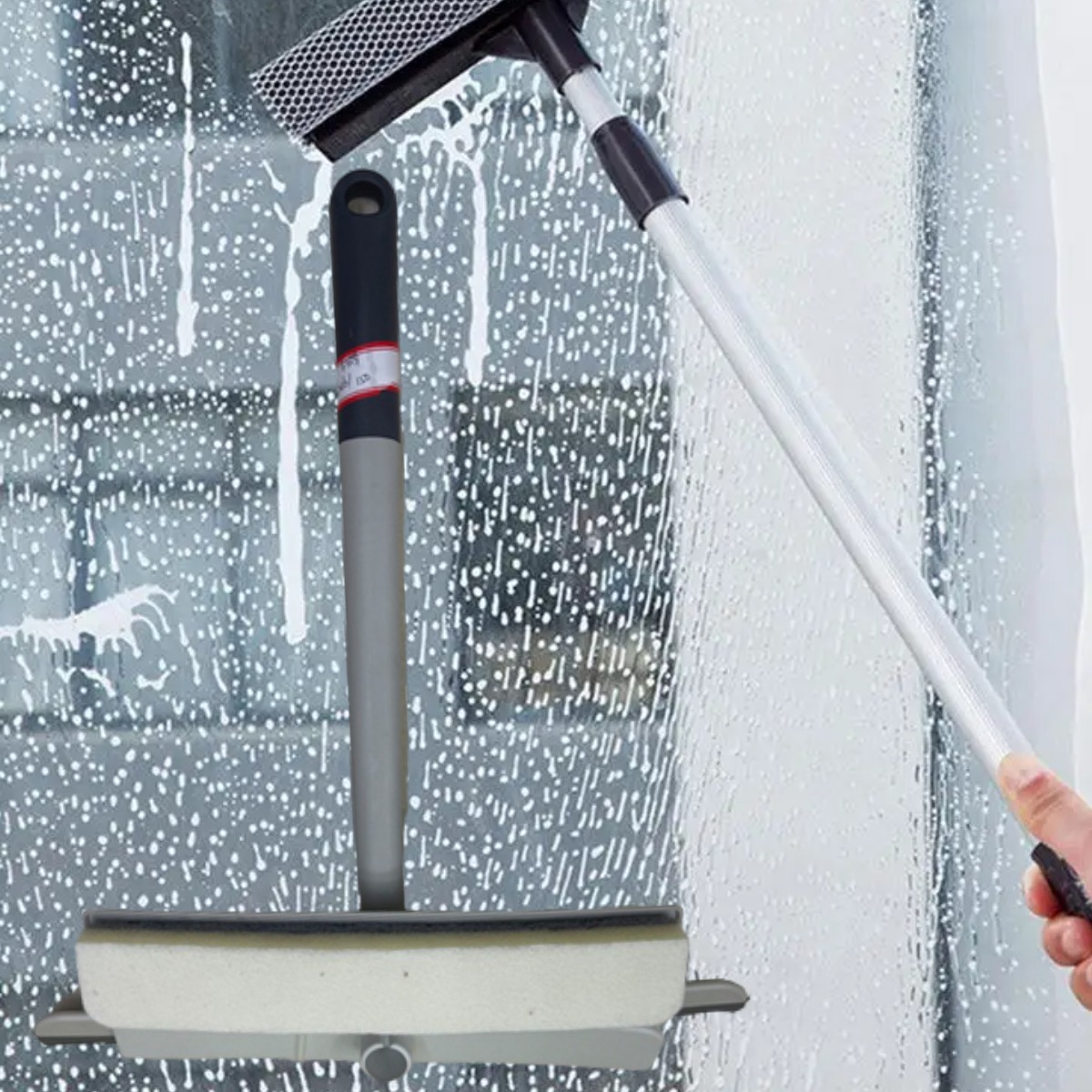Швабра для вікон із мочалкою Spin Mop 3 в 1 34 см (R90338) 