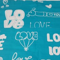 Наволочка на запах Терасполь хлопок 50 х 70 (34435) Love на бирюзовом