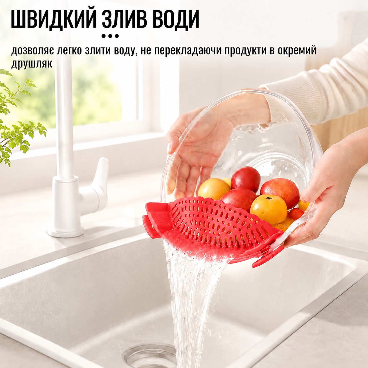 Кухонный силиконовый дуршлаг Coolnice