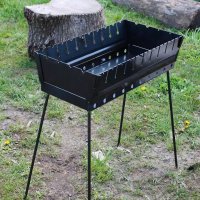 Мангал раскладной чемодан KITUA BBQ на 10 шампуров (УК-М10)