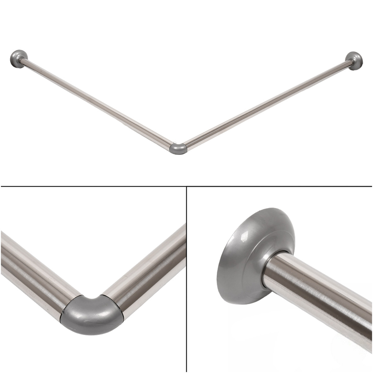 Карниз для ванної CORNER SHOWER CURTAIN ROD кутовий 80 х 80 см (R35994) Хром