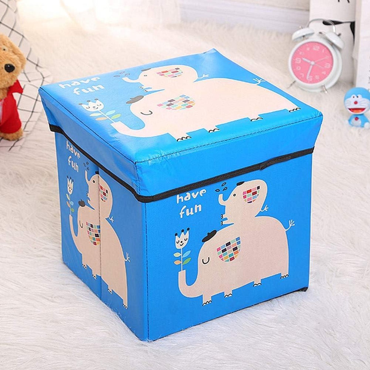 Коробка-пуф для хранения игрушек, вещей Pouf Box 30 х 30 х 30 см (R33429) (Голубой)