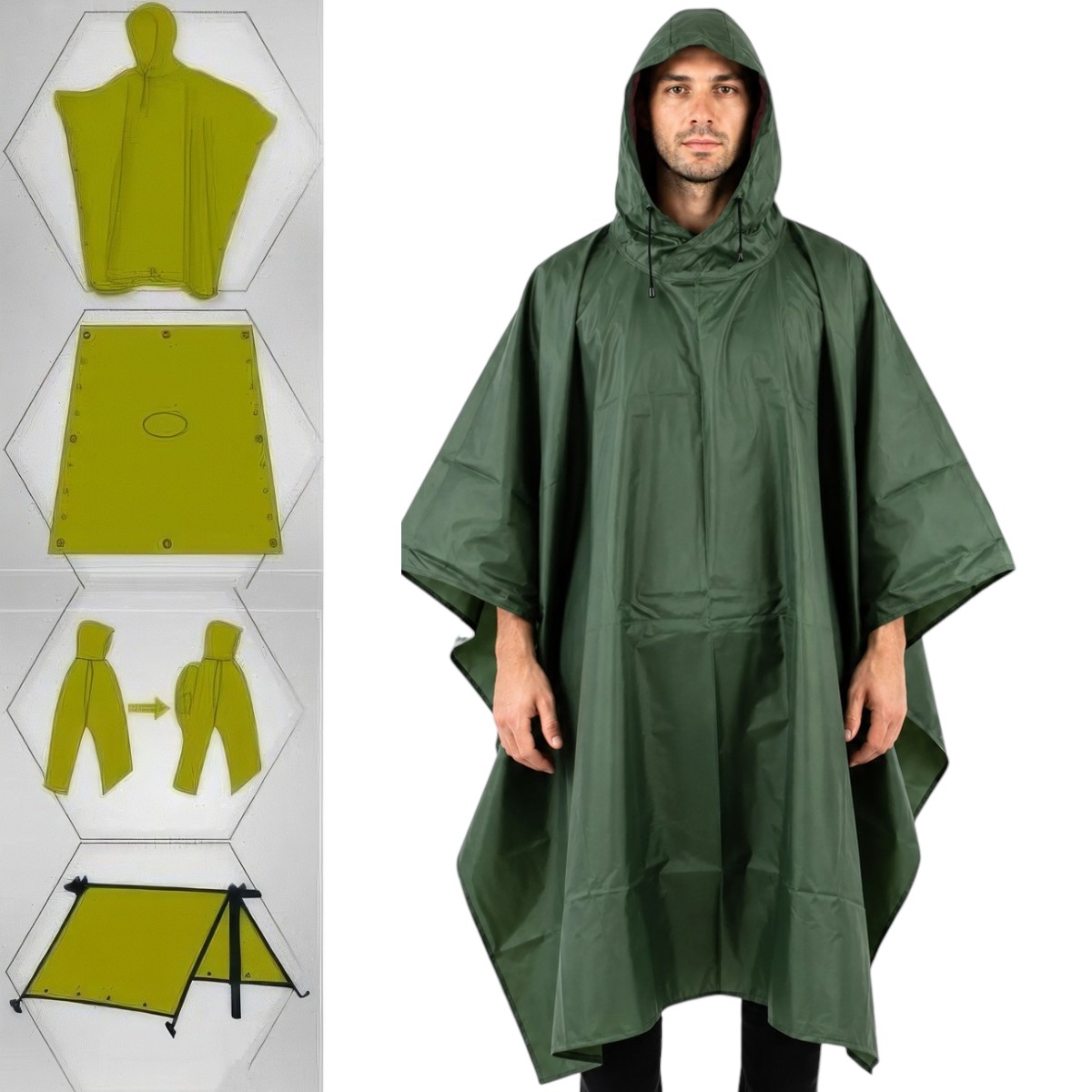 Плащ-намет SAI MO TUO 3 в 1 One size Хакі
