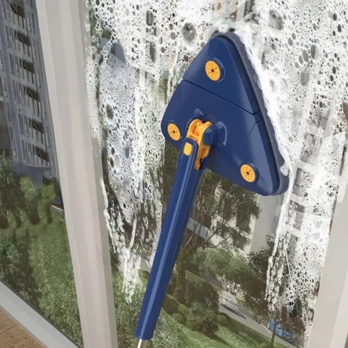 Швабра треугольная Twist Triangle Mop с отжимом и функцией поворота на 360°  (Синий)