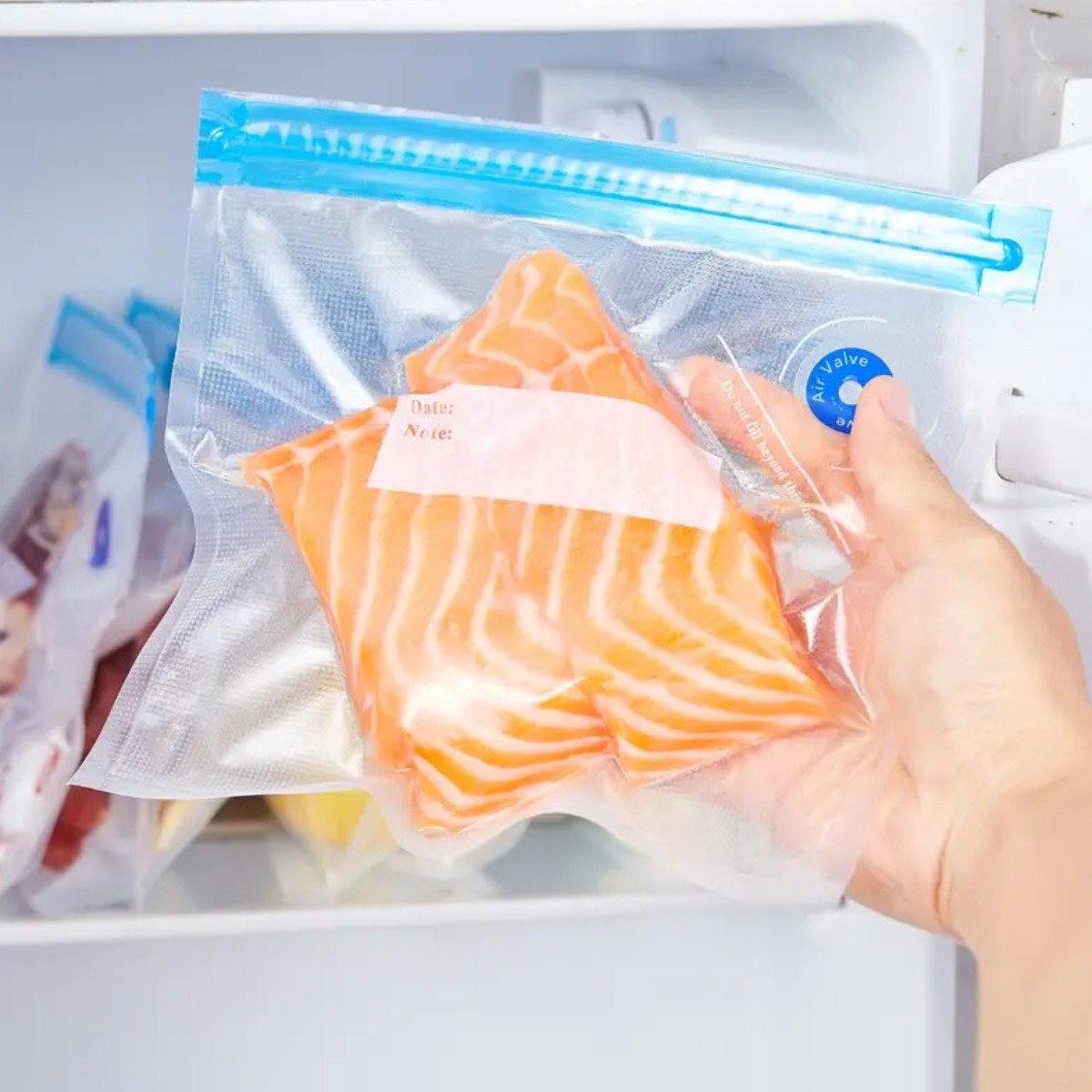 Вакуумні пакети Vacuum Bag для харчових продуктів із застібкою та клапаном 6 шт 21 х 22 см (R37418-22)