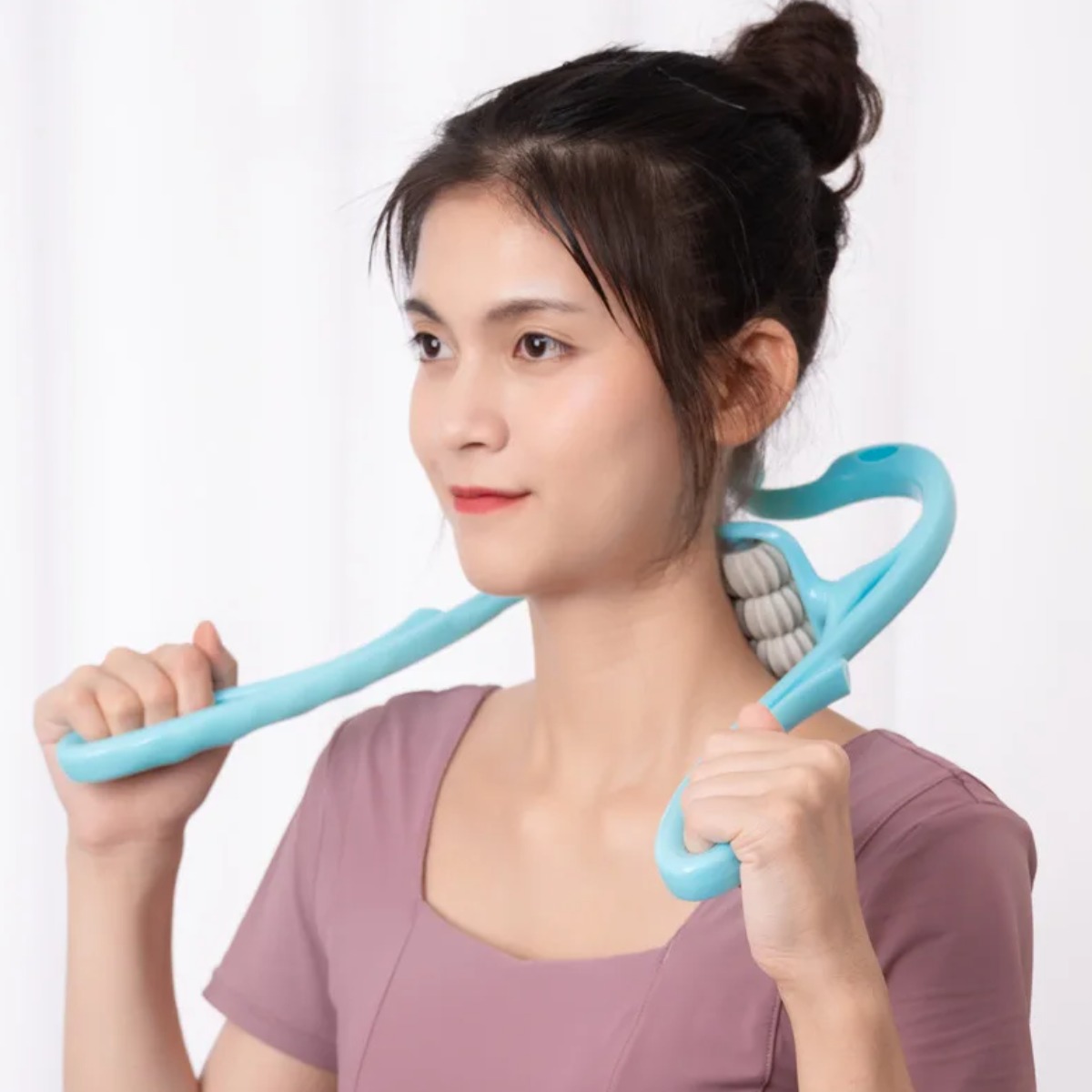 Массажер ручной для шеи 6-колесный Hexiang Neck Massager 