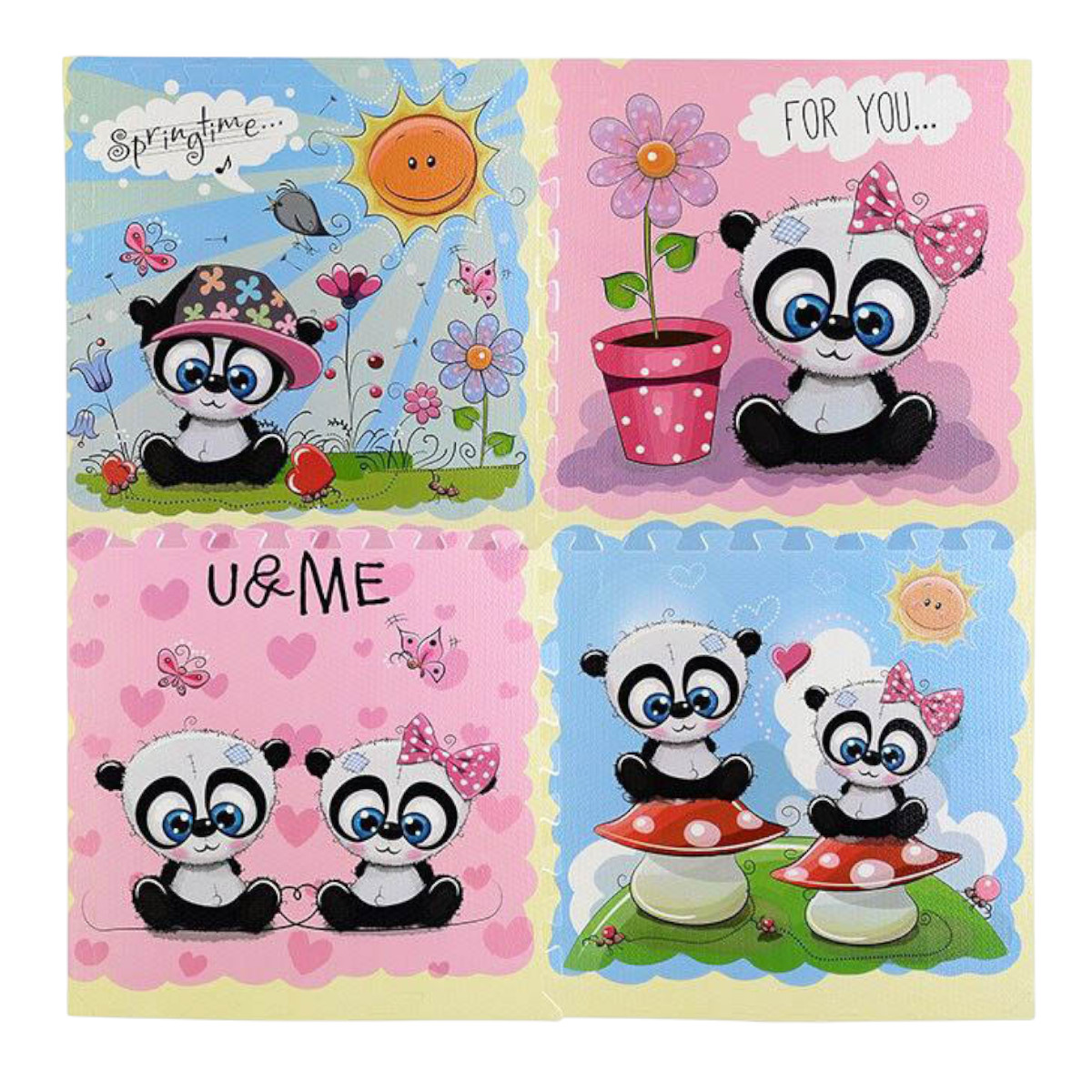 Дитячий килимок-пазл розвиваючий, ігровий для повзання малюків Puzzle Mat 60 х 60 см 4 шт (C 73905)