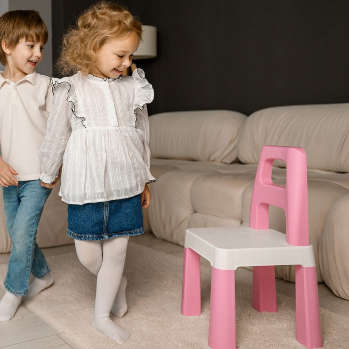 Дитячий стілець пластиковий Technok Toys 32 х 32 х 55 см (0167) Світло-рожевий