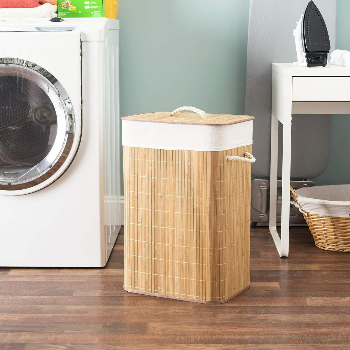 Бамбуковая корзина для белья Bamboo Laundry с крышкой 42 х 31 х 50 см (R35097)
