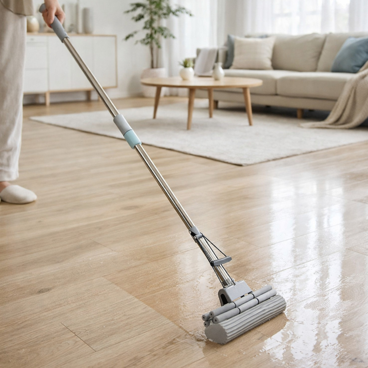 Швабра з віджимом Cleaning Mop з м'якою губкою 128 х 27 см (MH-6008)