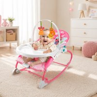 Детский шезлонг-стульчик для кормления 2в1 Rocker Dining Chair убаюкивающий центр для младенцев