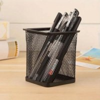 Металлическая подставка-стаканчик для ручек Pen Stand 8 х 8 х 9 см (WW01094ST) Квадратная Черная