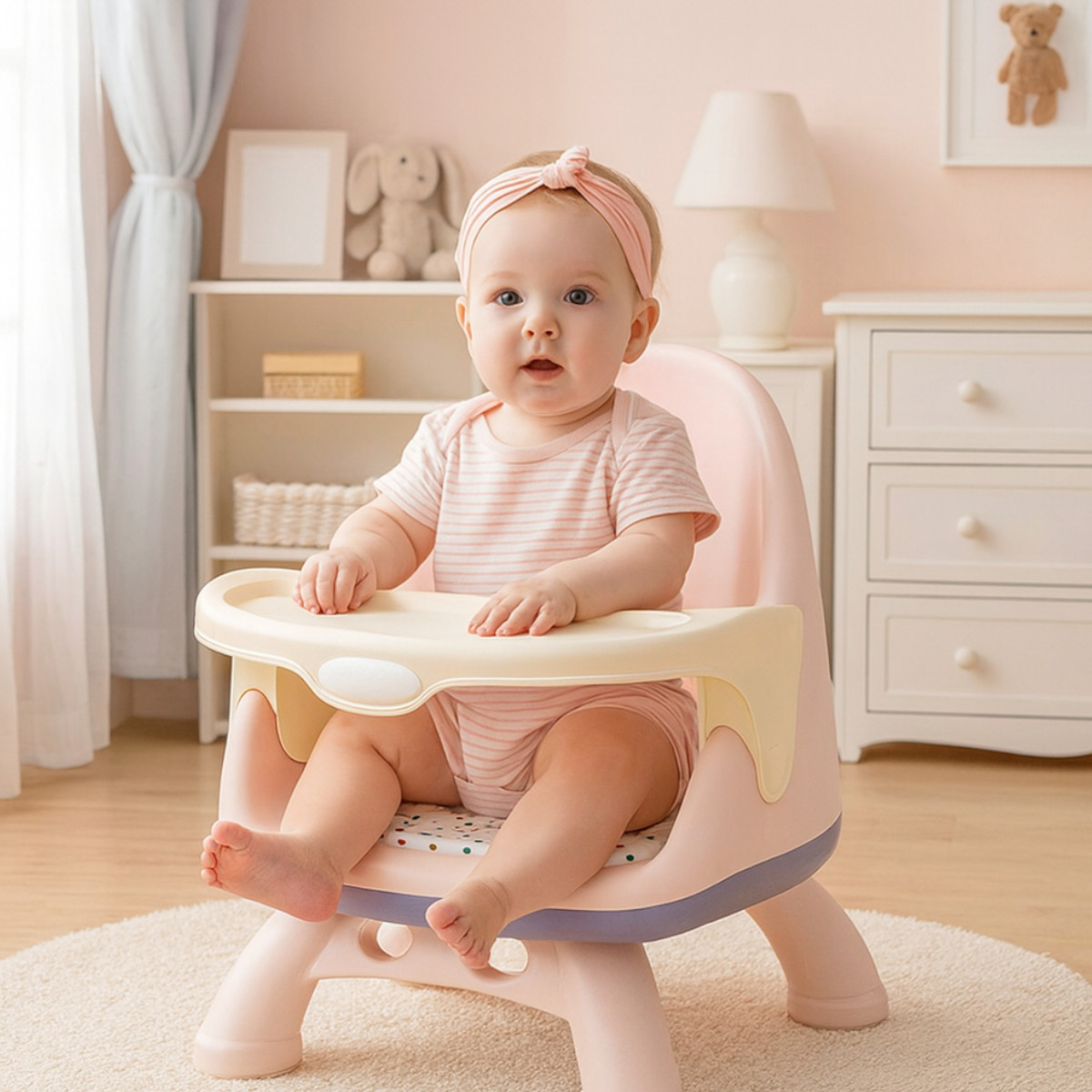 Стільчик для годування Bimbo 45 х 37 х 38 см (BM-93497) Рожевий з фіолетовим