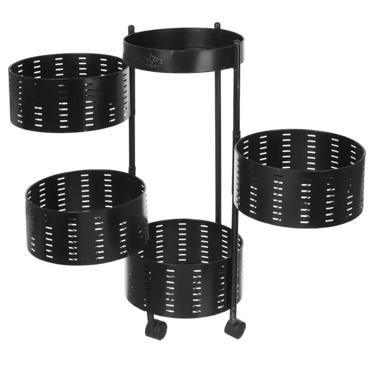 Этажерка на колесах Modern Home "Sphere" 4 яруса 33 х 81 см (R100102-BL) Черная