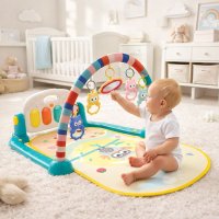 Развивающий коврик для детей Piano Fitness Rack с дугой, пианино и подвесками (НЕ 0650)