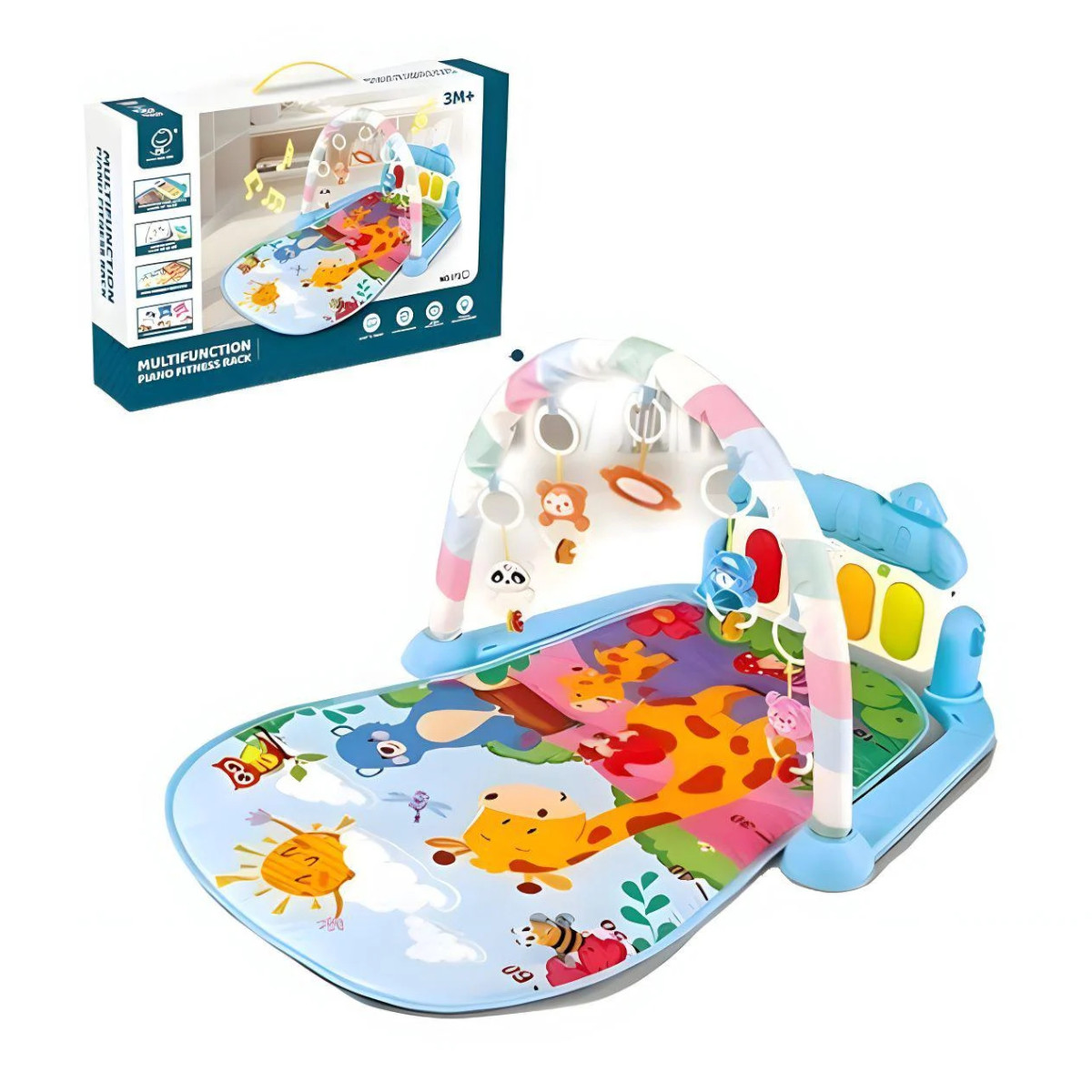 Игровой развивающий музыкальный коврик для младенцев Play Mat с дугой и пианино (972)