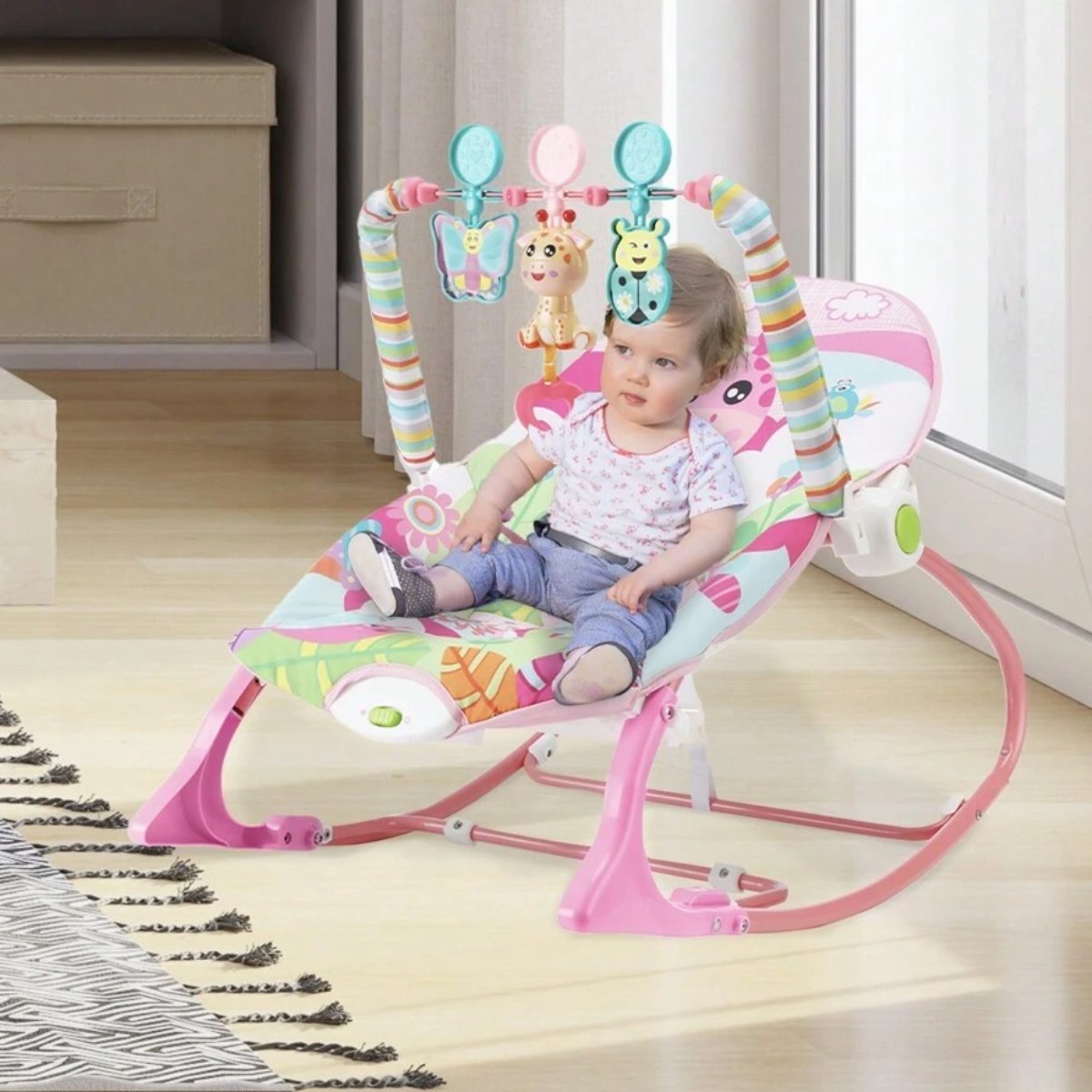Детский шезлонг-качалка Tiibaby убаюкивающий центр для новорожденных детей, детское кресло (68147)