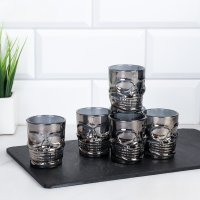 Набор рюмок High Quality Череп 6 шт 50 мл (R29804) Grey