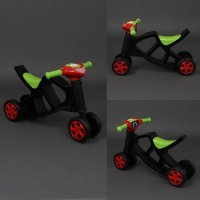 Беговел мини байк FLAMINGO-TOYS (0136/02) Черно-зелёный с красным рулём