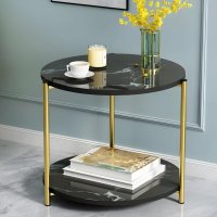 Стол журнальный Modern Home 2 яруса 40 х 40 х 43 см (M50267-BL) Чорний