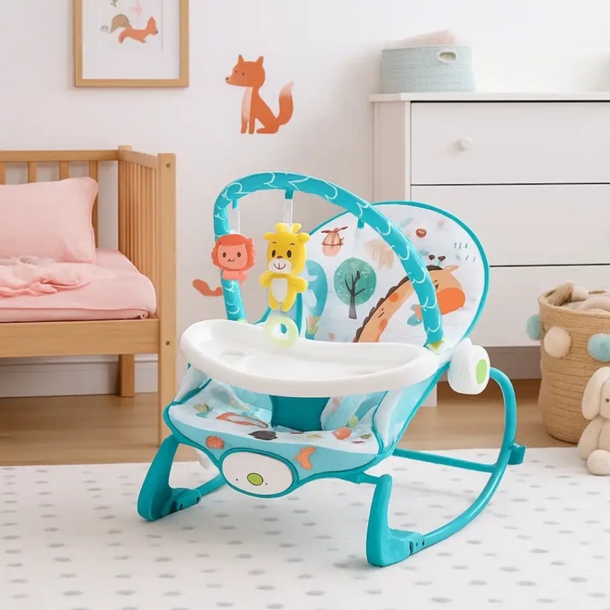 Детский шезлонг Hu-Baby убаюкивающий центр для новорожденных детей, детское кресло качели (69869 B)