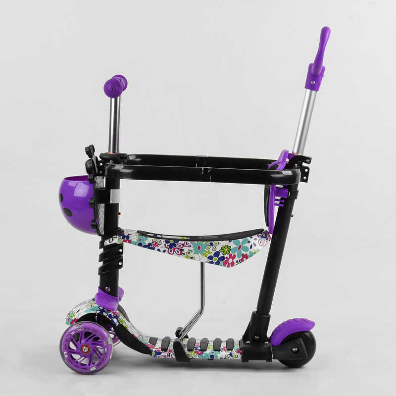Самокат_5в1_S_9602_(1)_Best_Scooter_АБСТРАКЦИЯ_с_защитным_бампером_PU_колеса_ПОДСВЕТКА__КОЛЕС_в_коро
