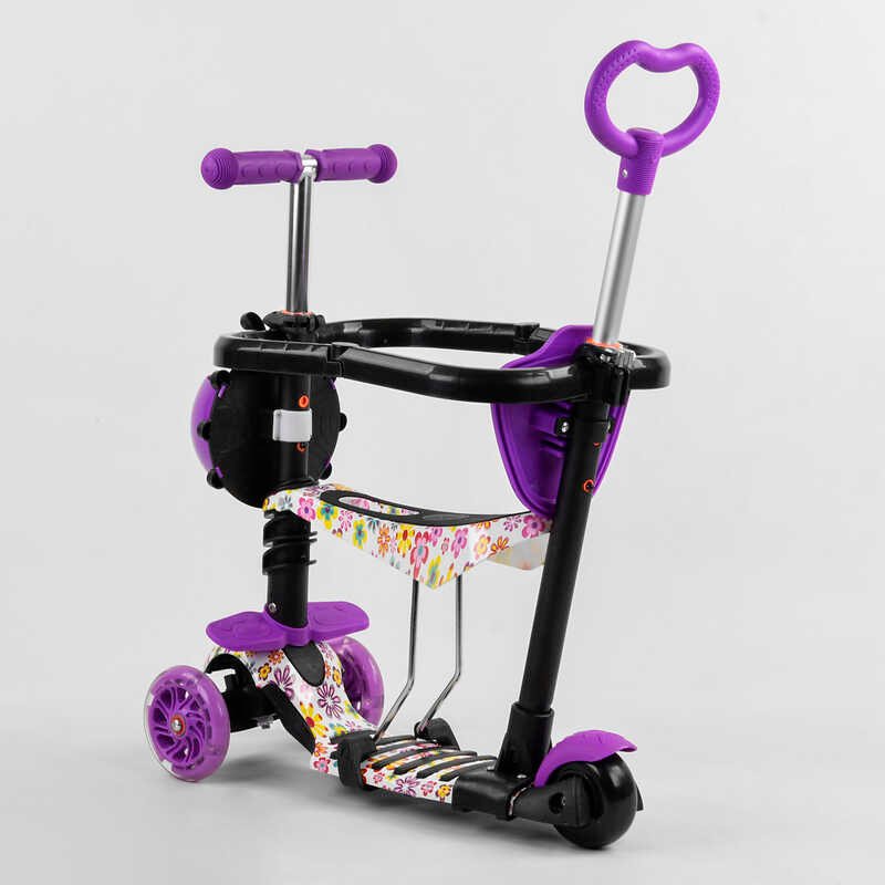Самокат_5в1_S_4394_(1)_Best_Scooter_АБСТРАКЦИЯ_с_защитным_бампером_PU_колеса_ПОДСВЕТКА__КОЛЕС_в_коро
