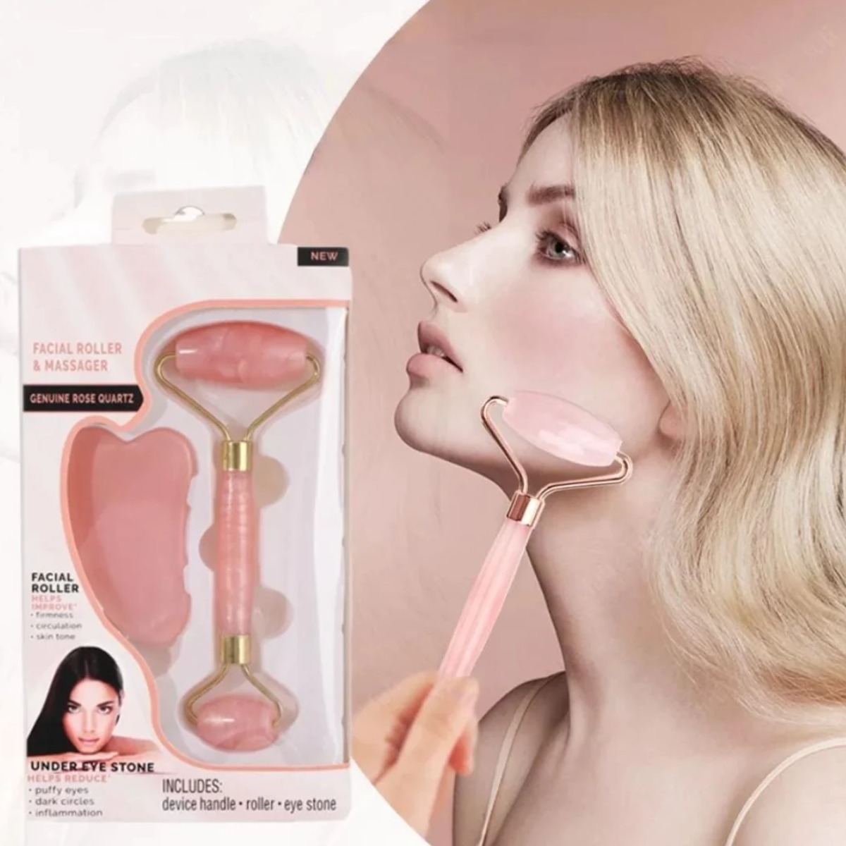 Набор роллер для лица и скребок Гуаша FLAWLESS Contour