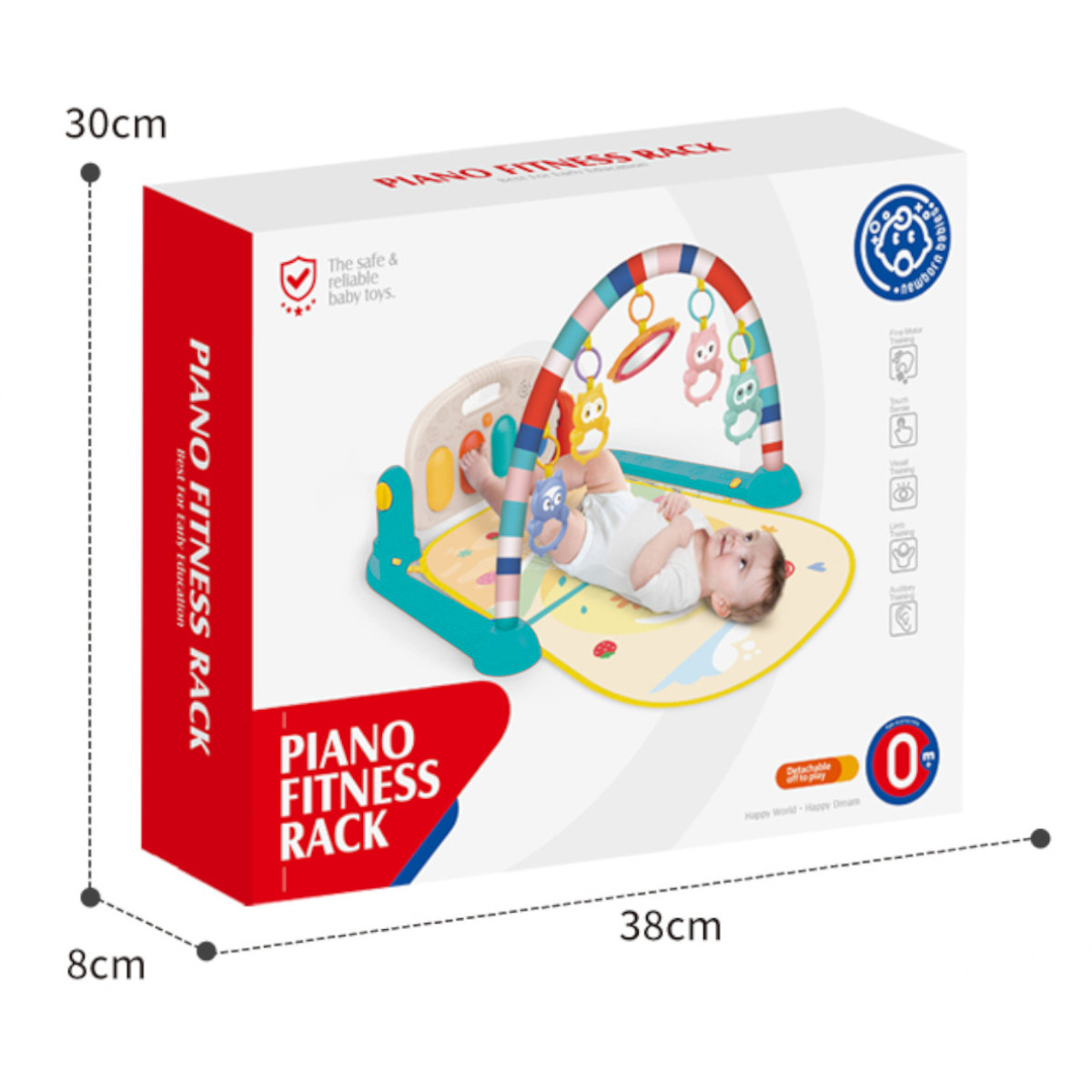Развивающий коврик для детей Piano Fitness Rack с дугой, пианино и подвесками (НЕ 0650)