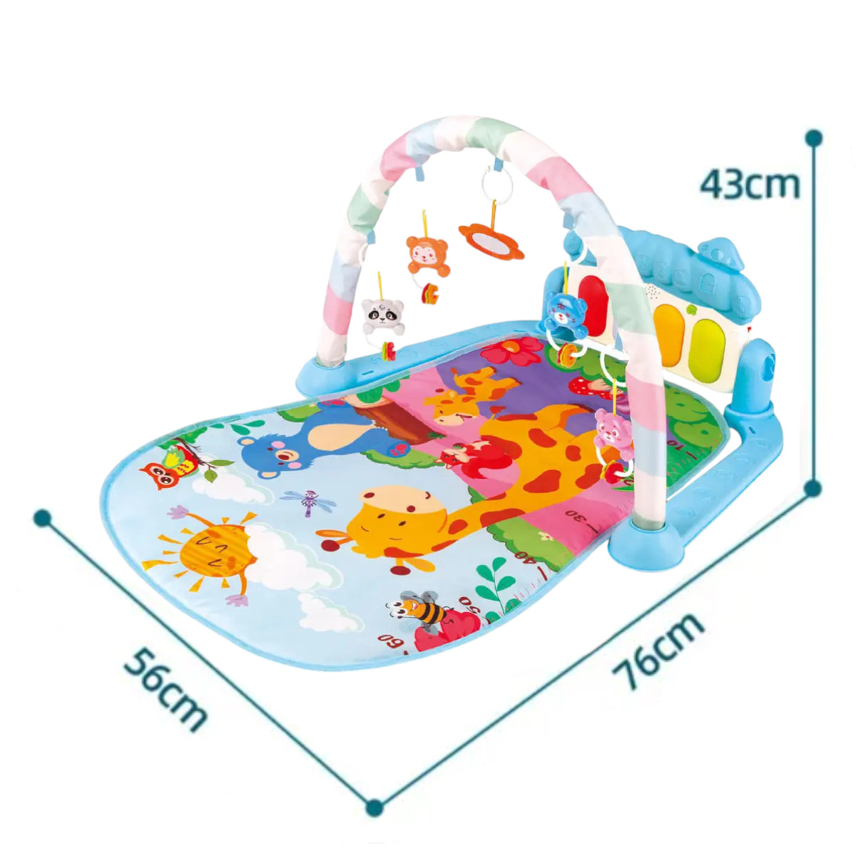 Игровой развивающий музыкальный коврик для младенцев Play Mat с дугой и пианино (972)