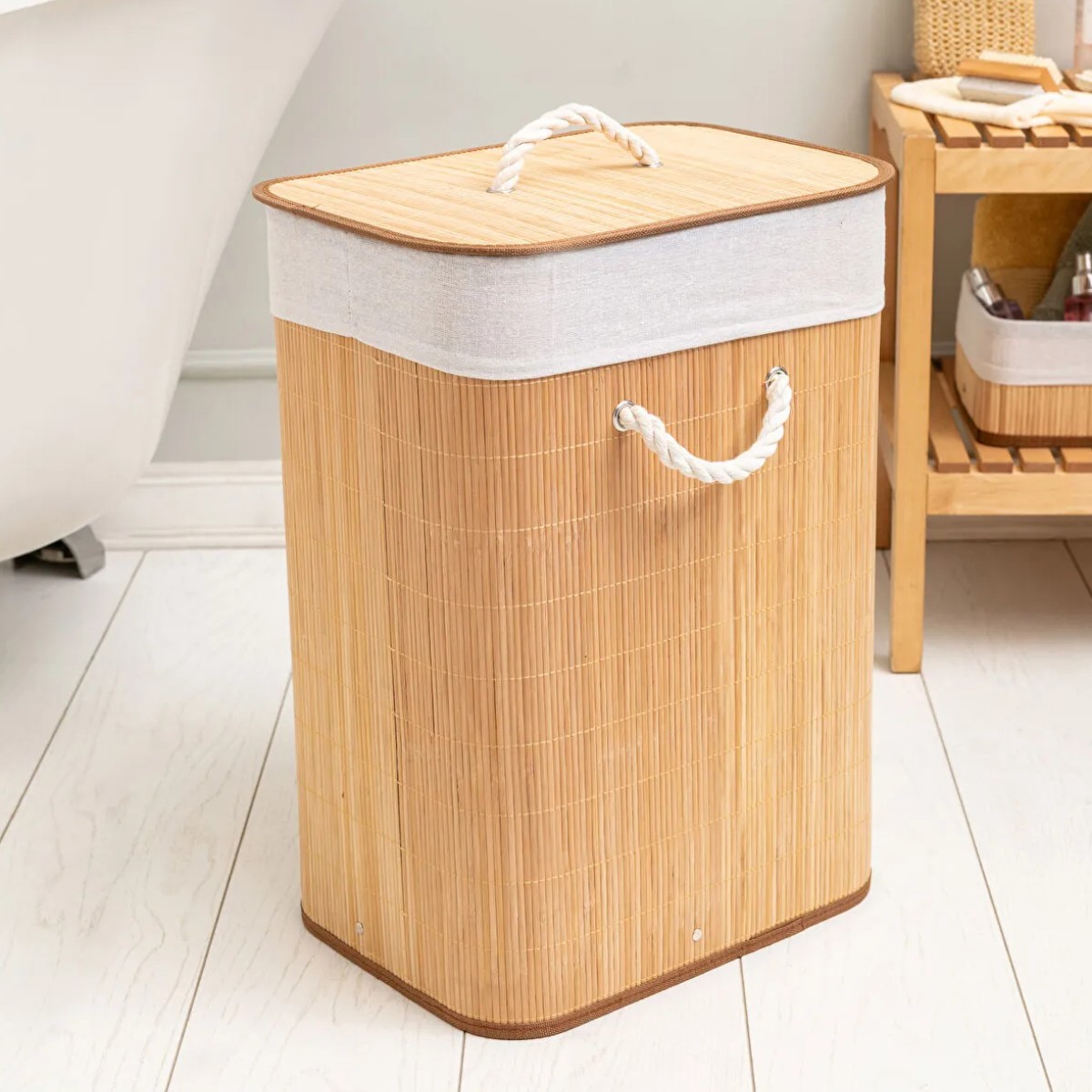 Бамбуковий кошик для білизни Bamboo Laundry з кришкою 40 х 30 х 60 см (R35874)