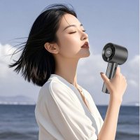 Вентилятор мини аккумуляторный беспроводной Mini Fan с дисплеем, ручной переносной мини кондиционер