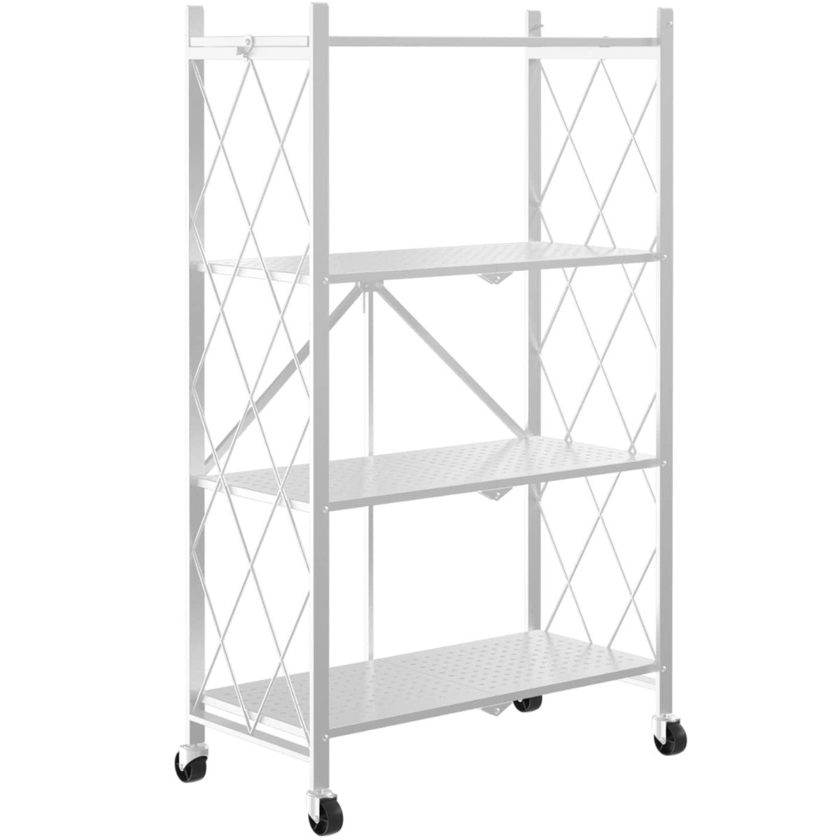 Этажерка на колесах Modern Home "Loft" 4 яруса 72 х 34 х 120 см (R100105-W) Белая