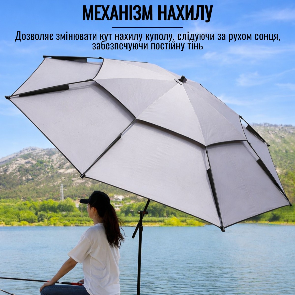 Зонт пляжный садовый рыбацкий антиветер с наклоном Outdoor Umbrella 2 м (MH-5470)