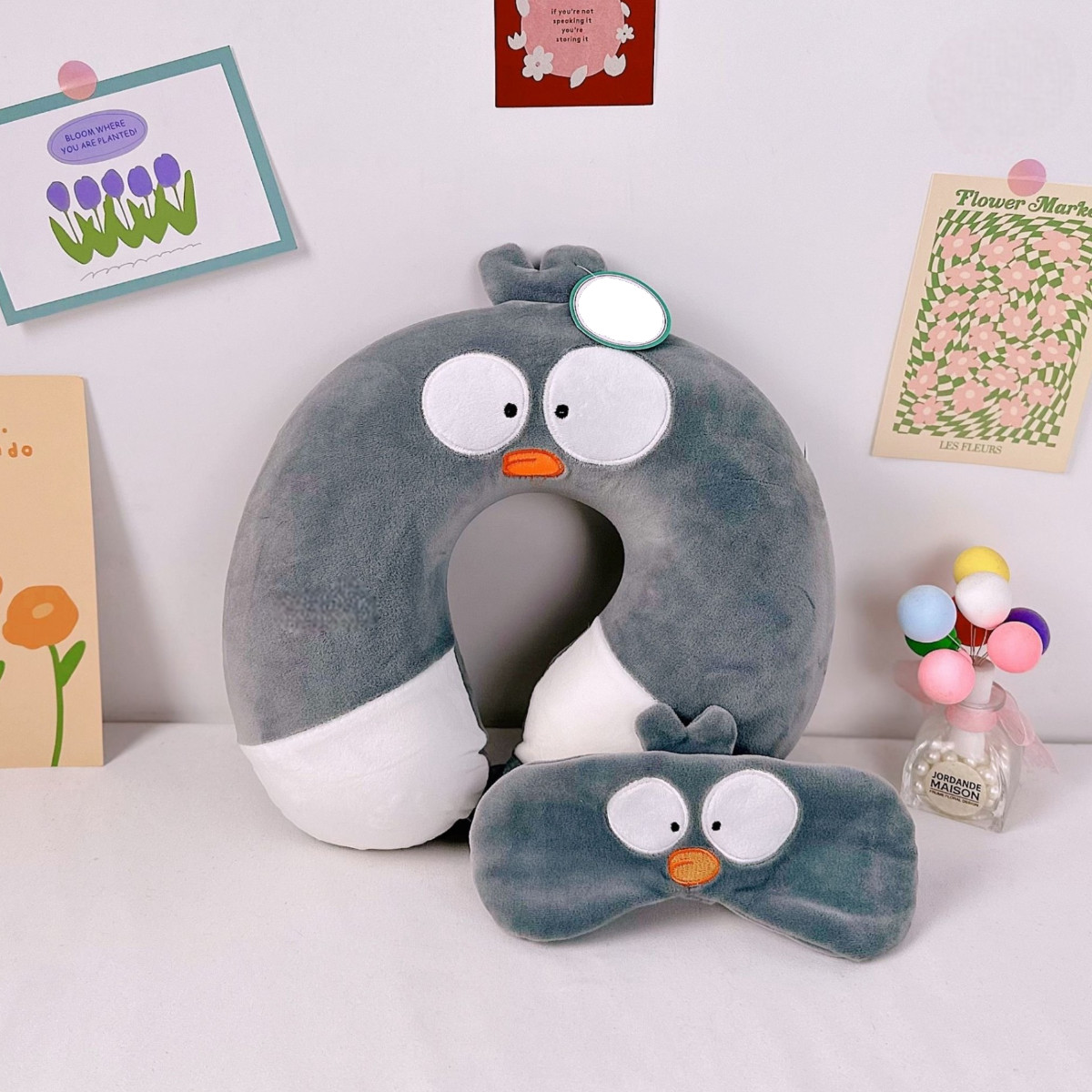 Подушка для подорожей Pengu подушка-підголовник м'яка з пов'язкою на очі (R37609)