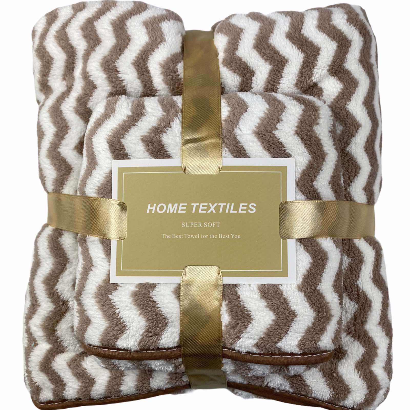 Набор полотенец HOME TEXTILES микрофибра 140 х 70 и 75 х 35 см (29164) Зигзаг