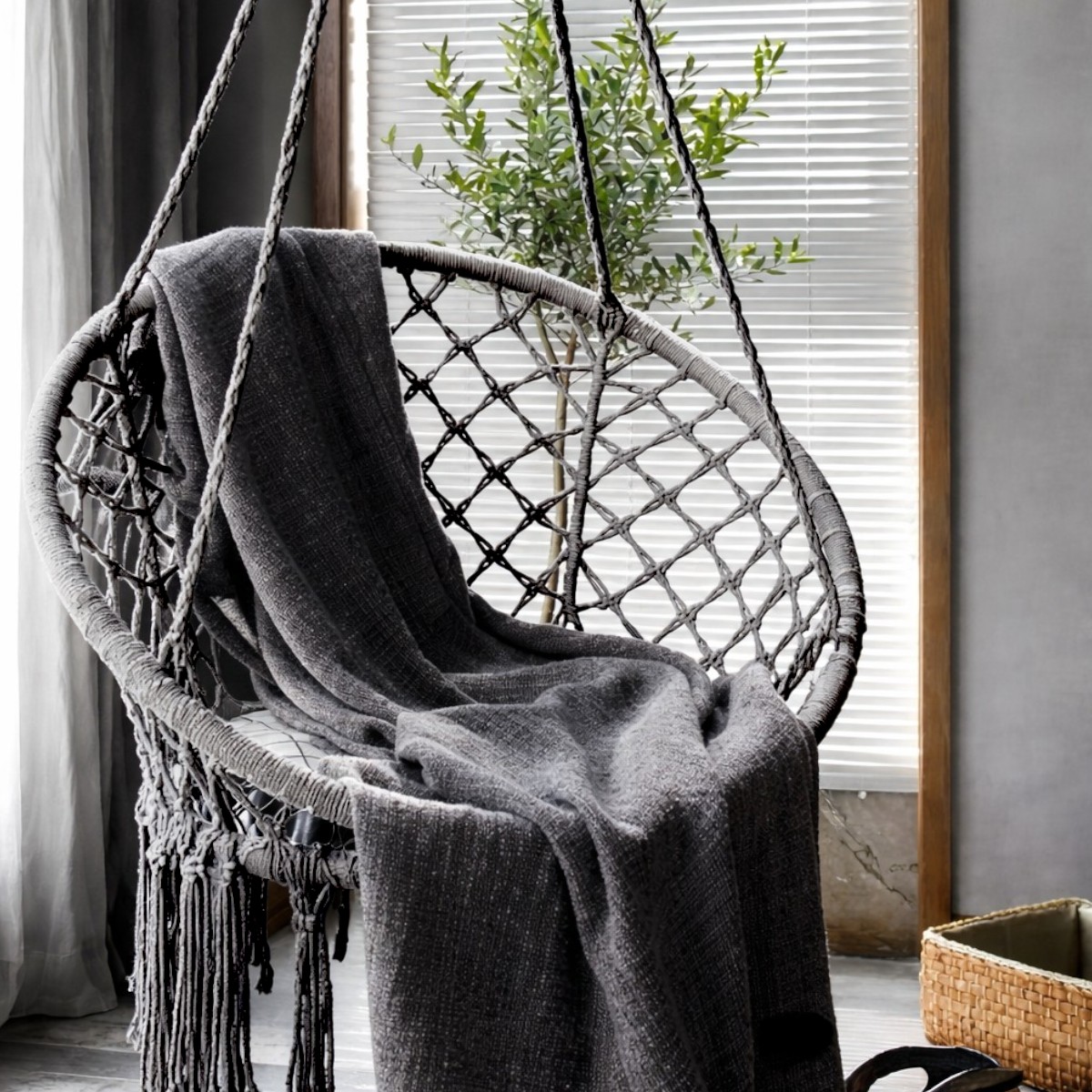 Крісло підвісне бразилійське гойдалка гамак Hanging Chair 60 х 80 х 120 см (6080)