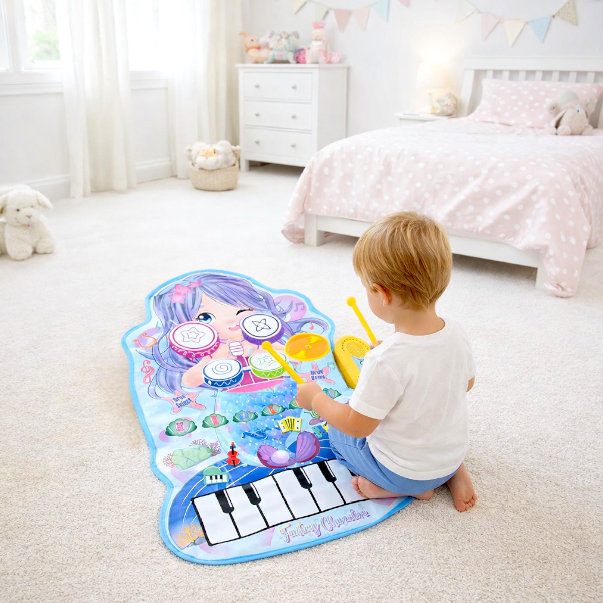 Детский музыкальный коврик 2 в 1 Music Blanket игрушка со звуками для детей (YYD-06)