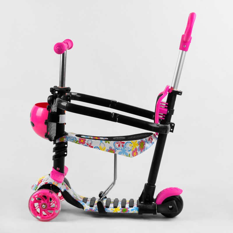 Самокат_5в1_S_5593_(1)_Best_Scooter_АБСТРАКЦИЯ_с_защитным_бампером_PU_колеса_ПОДСВЕТКА__КОЛЕС_в_коро