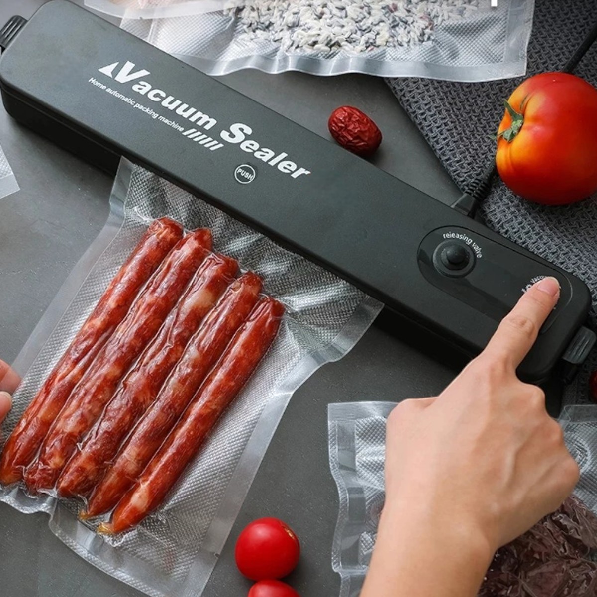 Вакуумний пакувальник Vacuum sealer 90W + 10 пакетів для вакуумування (383 VC)