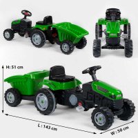 Трактор_педальный_с_прицепом_Pilsan_07-316_GREEN_(1)_клаксон_на_руле_сидение_регулируемое_задние_кол