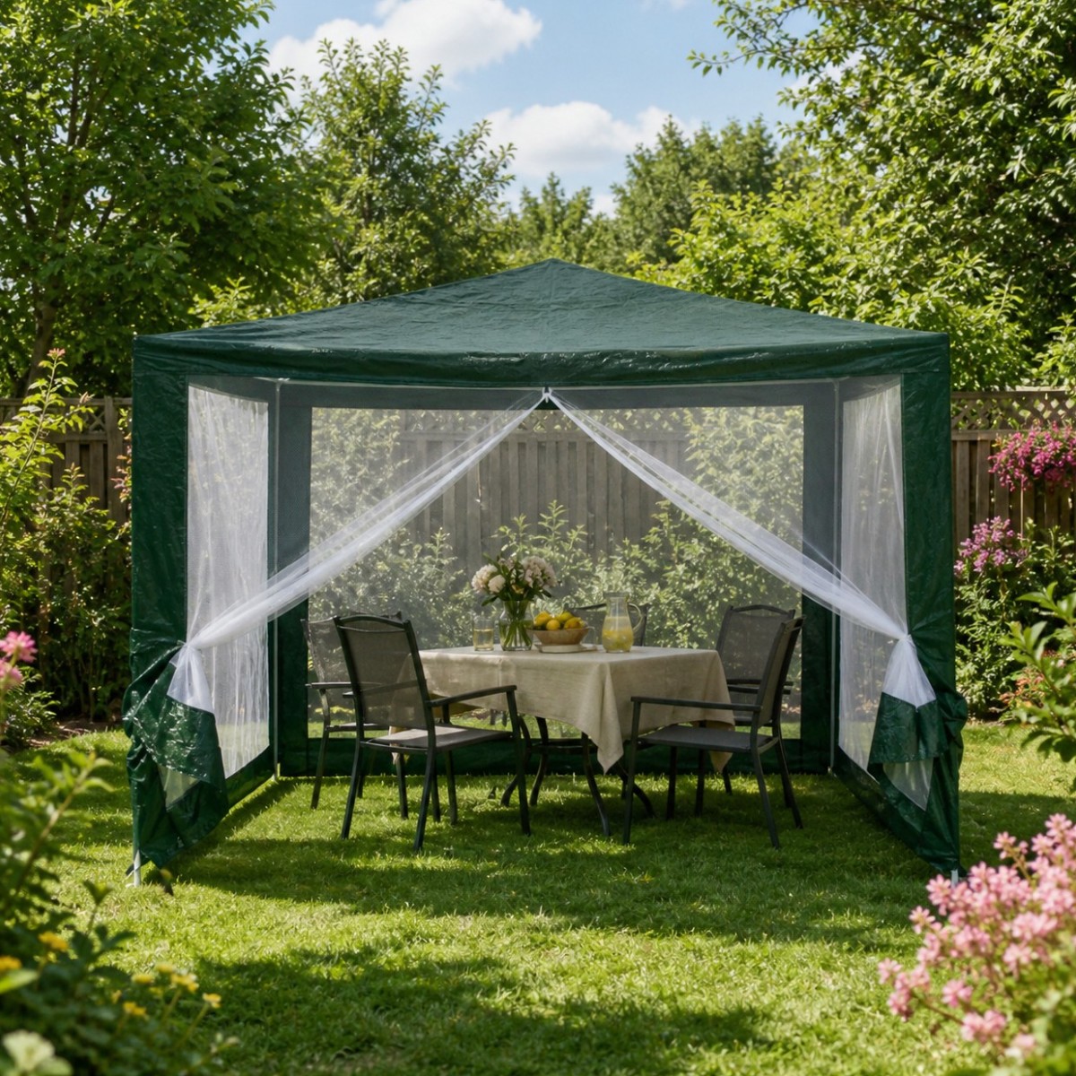 Садова альтанка-павільйон Gazebo Tente 2.5 х 3 х 3 м складний шатер з москітною сіткою для саду, дачі