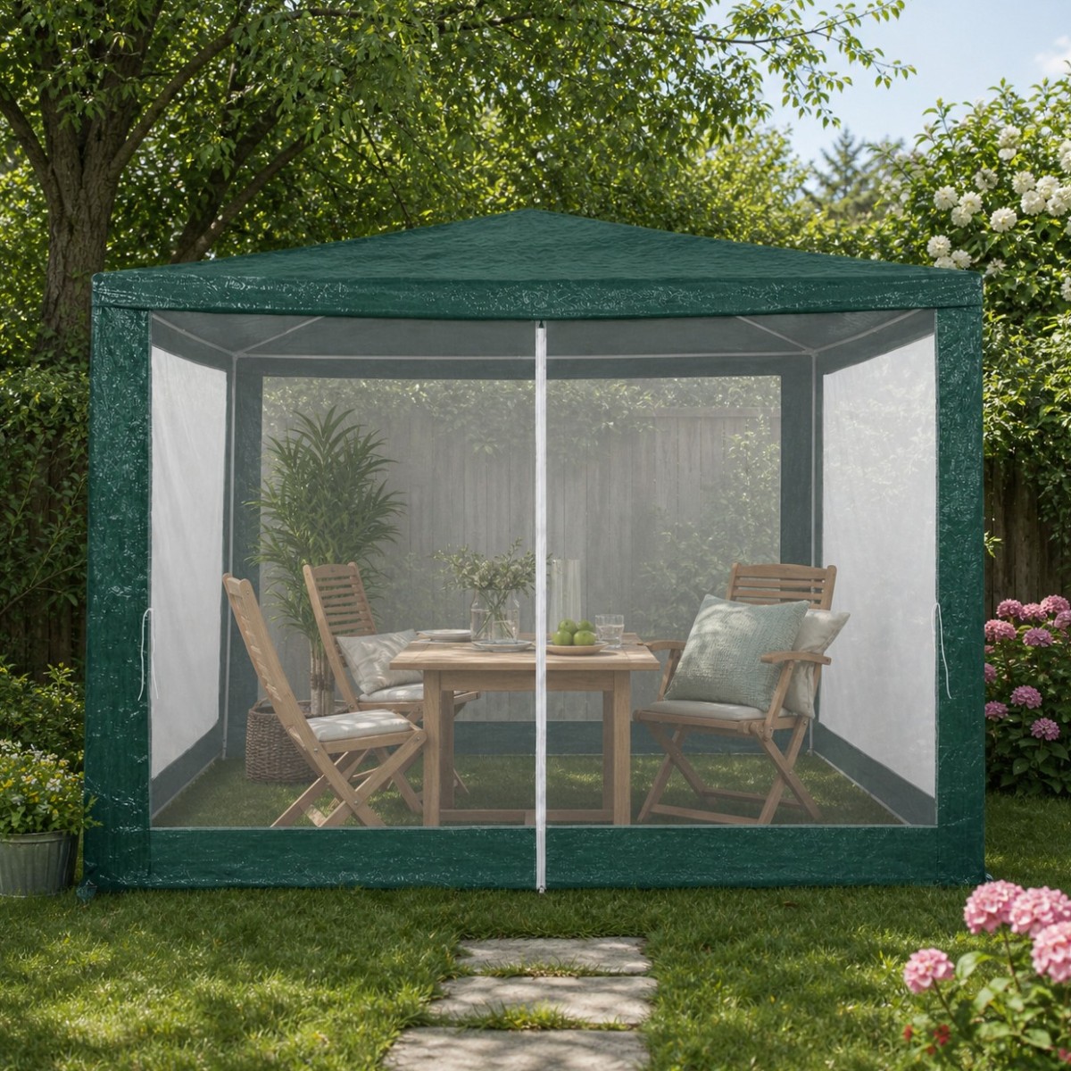 Садова альтанка-павільйон Gazebo Tente 2.5 х 3 х 3 м складний шатер з москітною сіткою для саду, дачі