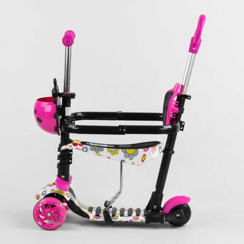 Самокат_5в1_S_1125_(1)_Best_Scooter_АБСТРАКЦИЯ_с_защитным_бампером_PU_колеса_ПОДСВЕТКА__КОЛЕС_в_коро