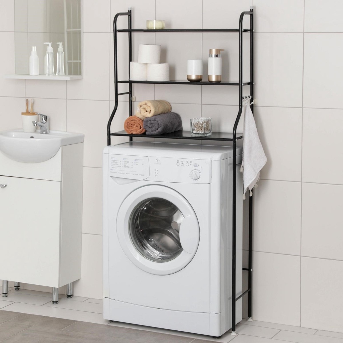 Полка стеллаж напольная над стиральной машиной Laundry Rack 65 х 25 х 155 (R94069)