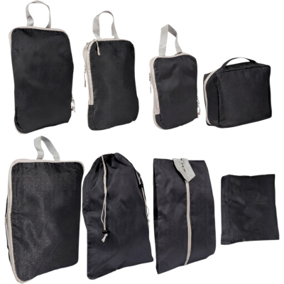 Набор дорожных сумок-органайзеров Laundry Pouch 8 шт (R37147) (Черный)
