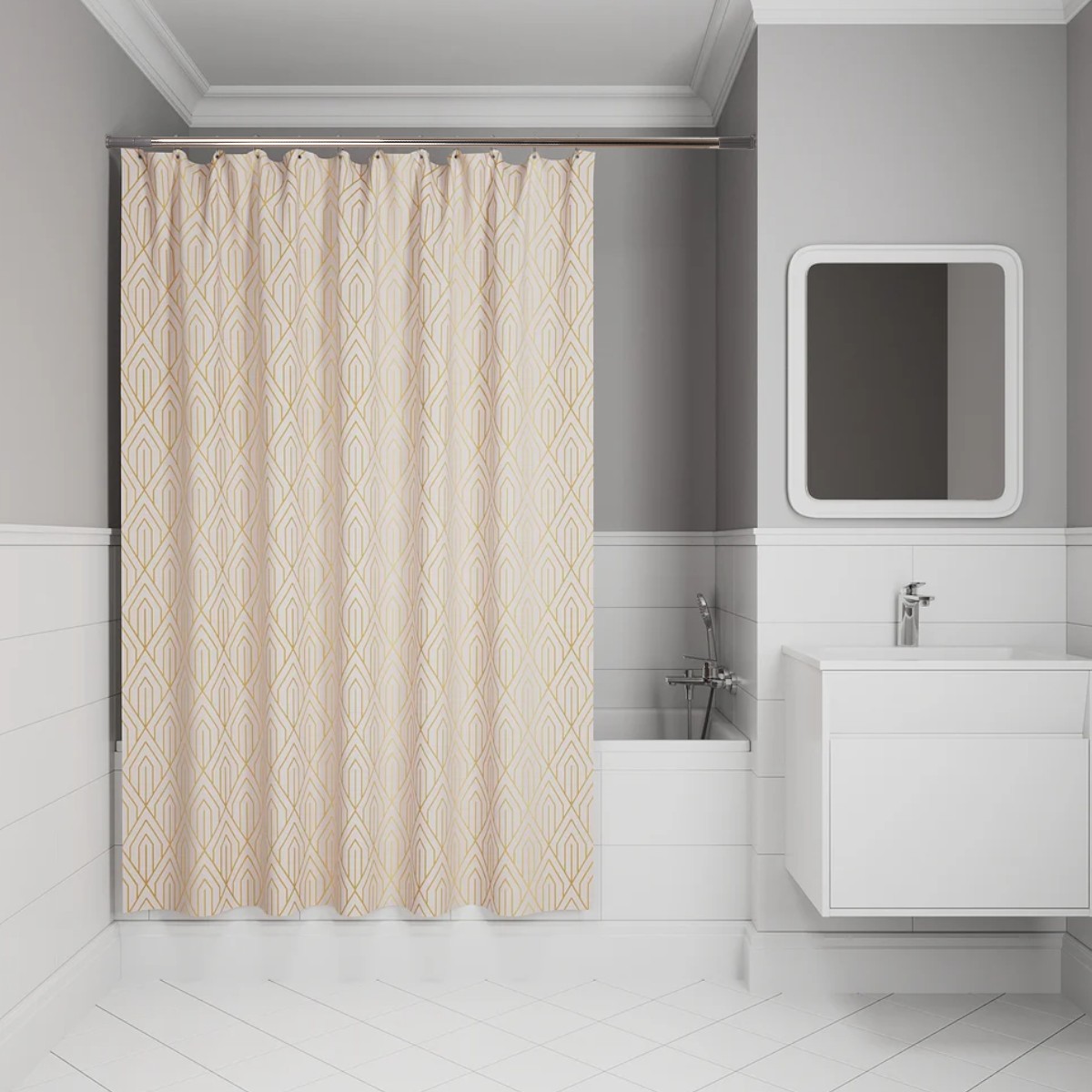 Штанга для шторки SHOWER CURTAIN ROD телескопічна 110-200 см (R35991-200) Хром