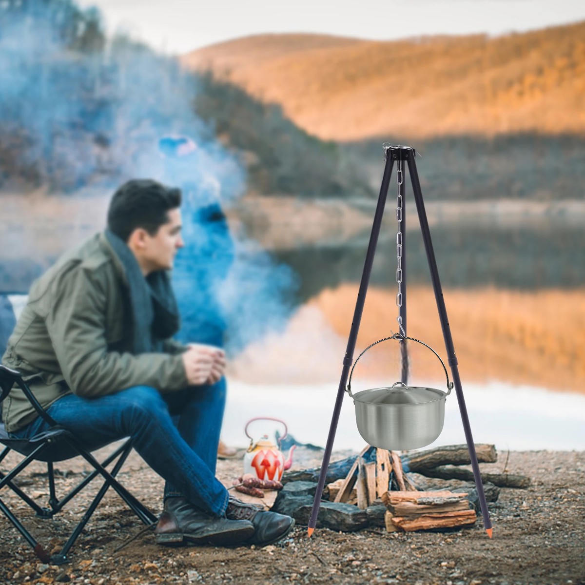Казан похідний рибальський алюмінієвий Camping Cauldron 3 л з дужкою та кришкою (R93629-23.5)