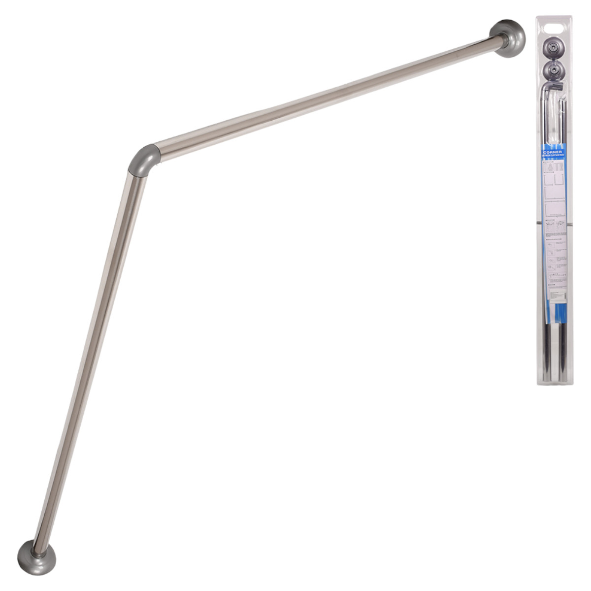 Карниз для ванної CORNER SHOWER CURTAIN ROD кутовий 80 х 80 см (R35994) Хром