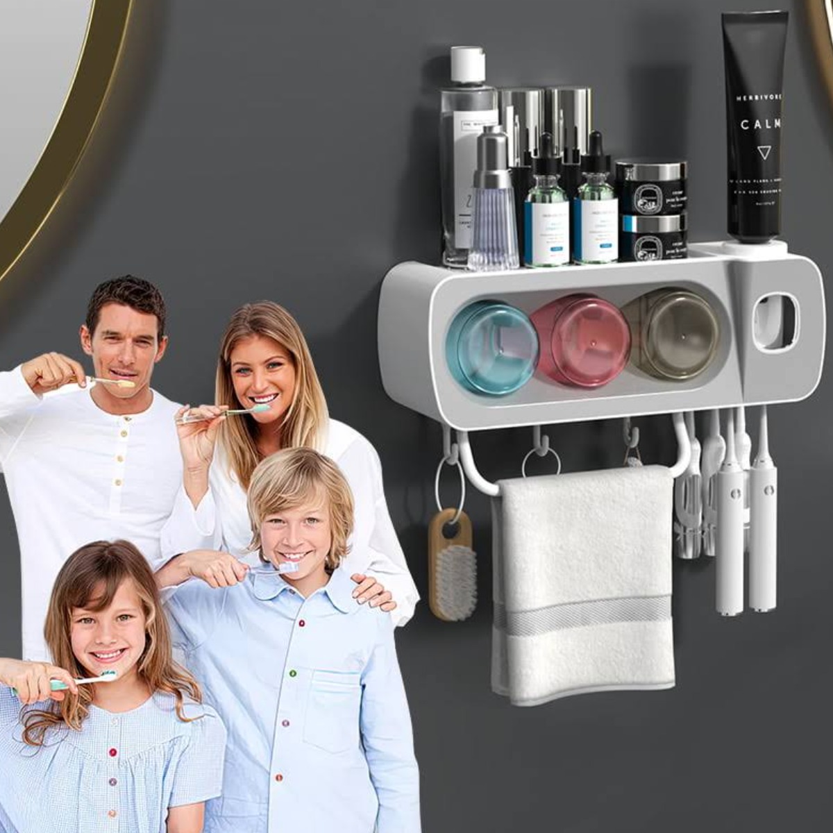 Диспенсер для зубної пасти з тримачем зубних щіток Toothbrush Holder